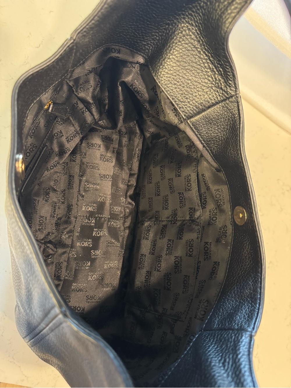 Michael Kors Black Pebbled Leather Hobo with Gold Hardware - Picture 7 of 8